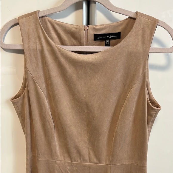 JASMINE & JULIANA NWOT Faux Suede Soft Pink Sleeveless Midi Dress, Size 8 - Picture 3 of 12